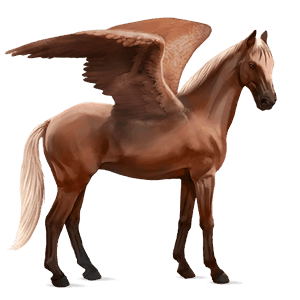 pegaso de montar hunter irlandés alazán crines lava