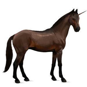 unicornio de montar hunter irlandés bayo tostado