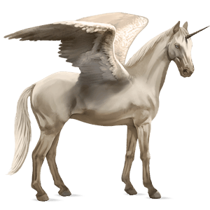 unicornio de montar alado pura raza española gris tordo