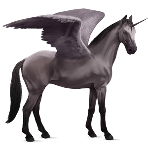 unicornio de montar alado morgan gris ratón