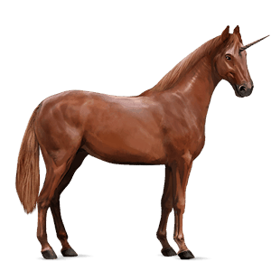unicornio de montar trakehner alazán