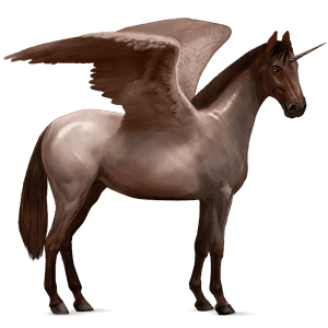 unicornio de montar alado azteca gris claro
