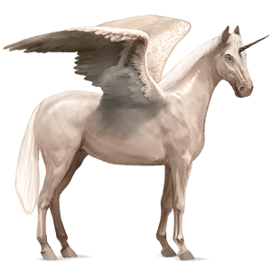 unicornio de montar alado cremello