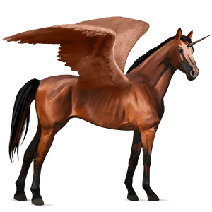 unicornio de montar alado pura sangre alazán