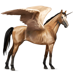 unicornio de montar alado hanoveriano isabelo