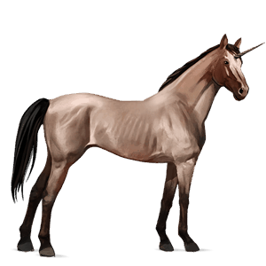 unicornio de montar bayo tostado