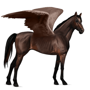 pegaso de montar pura sangre alazán crines lava