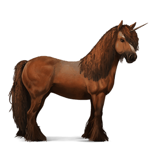 unicornio de montar alazán