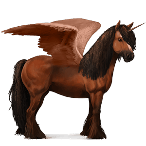 unicornio de montar alado pura raza española bayo tostado