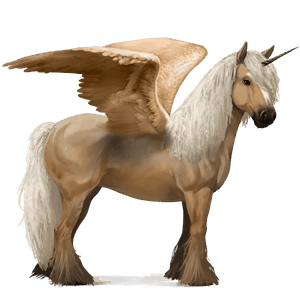 unicornio de montar alado palomino