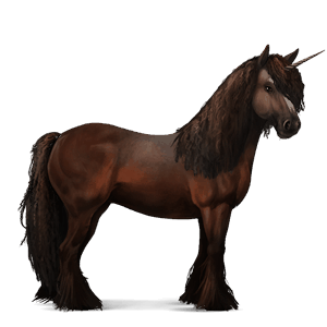 unicornio de montar lipizzan bayo tostado