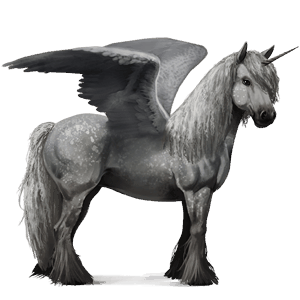 unicornio de montar alado brumby bayo tostado