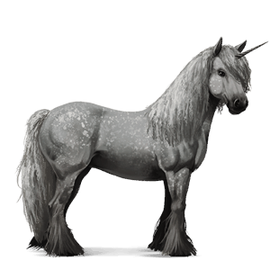 unicornio de montar gypsy vanner pío tobiano alazán