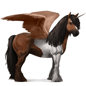 unicornio de montar alado criollo argentino bayo cereza