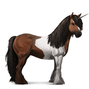 unicornio de montar finlandés alazán crines lava