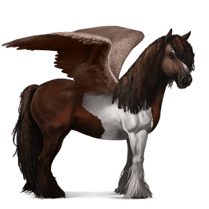 pegaso de montar pío tobiano bayo tostado