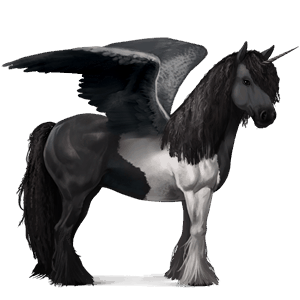 unicornio de montar alado brumby gris claro