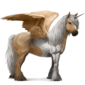 unicornio de montar alado palomino