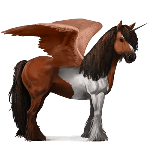 unicornio de montar alado brumby gris claro