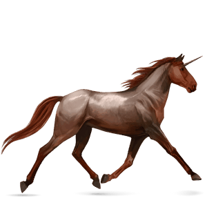 unicornio de montar bayo tostado