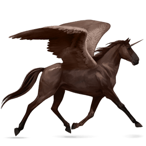 unicornio de montar alado trotón francés alazán tostado