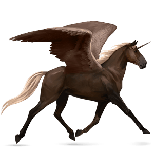unicornio de montar alado negro