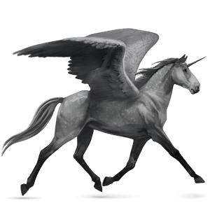 unicornio de montar alado gris claro
