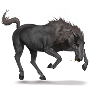 unicornio de montar caballo lobo
