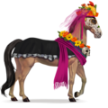 caballo de montar novia púrpura 