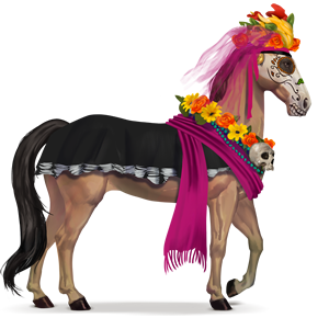 caballo de montar novia púrpura 