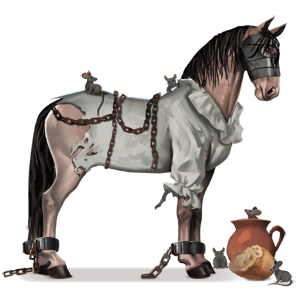 caballo de tiro pelaje de máscara de hierro