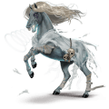 unicornio de montar alado pura raza española gris claro