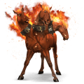 unicornio de montar alazán tostado