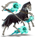 unicornio de montar marwary pío overo negro