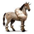 unicornio de montar cremello