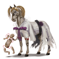 unicornio de montar negro