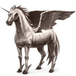 unicornio poni alado  elemento de metal