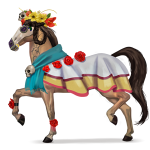caballo de montar niña de las flores